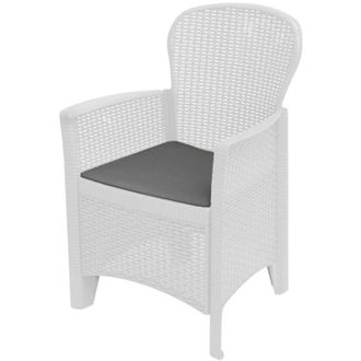Dmora Sedia da esterno Amilton, Seduta da giardino, Poltrona outdoor effetto rattan, 100 % Made in Italy, 59x57h85 cm, Bianco