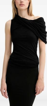 Rick Owens Top monospalla drappeggiato - Nero