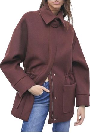 Patrizia Pepe Cappotto Oversize in Lana e Cashmere - - Coats - Donna - Marrone - S