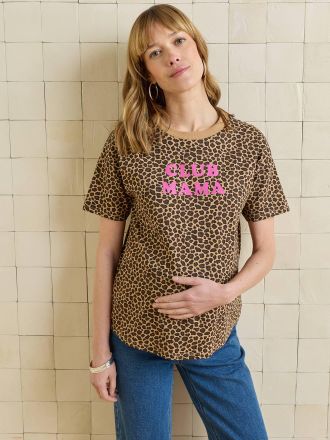 Vertbaudet Bio-Kollektion: Umstands-Shirt mit Leo-Messageprint cappuccino