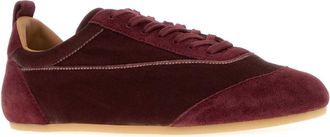 Jil Sander Womens Tyrian Purple Velvet And Suede Etage Sneakers 904
