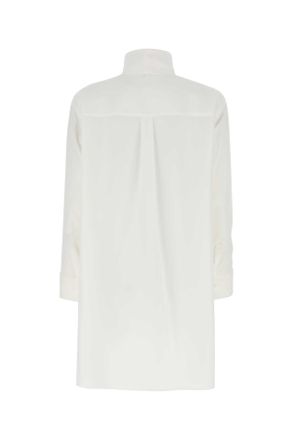 Loewe Womens Ivory Crepe Oversize Blouse Beige Exterior: Silk Maglie