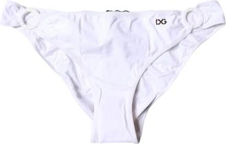 Dolce & Gabbana Zwembroek met ringdetail aan de zijkant - Dames - Bikinis - Wit - L - Nylon - Badmode