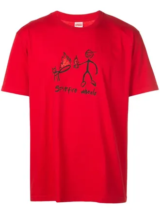 SUPREME T-shirt Spitfire Wheels - Rosso