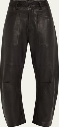 Nili Lotan Shon Barrel Leather Pants