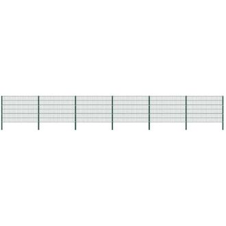 vidaXL Vidaxl - Panel De Valla Con Postes De Hierro 1040x120 Cm Verde