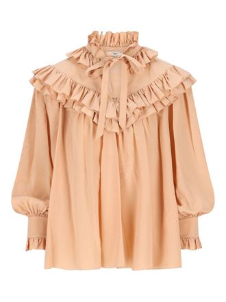 Chloé Rouched Silk Blouse
