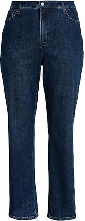 NYDJ Plus Size Brooke Loose Rhinestone Jeans in Louvre Sapphire Womens Clothing Louvre Sapphire : 20W 32, Cotton/Denim/Elastane