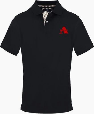 Aquascutum Mens Collared Neck Short Sleeve Polo Shirt - Black - Size: 38