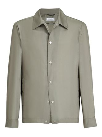 Brunello Cucinelli Green Shirt Collar Jacket
