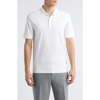 BOSS Phillipson Mercerized Cotton Polo in White at Nordstrom Rack, Size Medium
