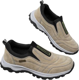 Generic Mens Orthopaedic Shoes Slip-On Shoes with Arch Support Lightweight Waterproof Breathable Comfort Outdoor Hiking Work Travel (Khaki,12.5)