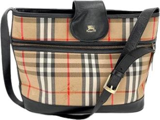 Burberry Pre-owned Shoulder Bags, female, Multicolor, Size: ONE SIZE Pre-owned Canvas Shoulder Bag