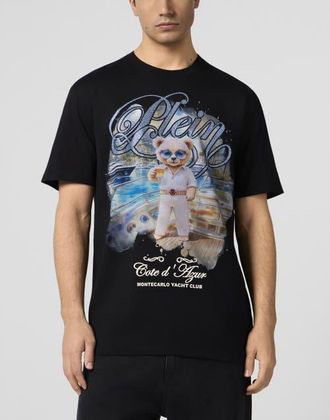 Philipp Plein Round Neck T-Shirt Teddy Yachting Men in Black at Nordstrom, Size Medium