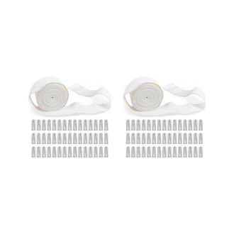 OEM Cinta Plisada Para Cortinas (2 Unidades, 10 Metros) Con 60 Ganchos De 4 Puntas
