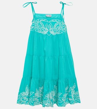 Juliet Dunn Colorblocked cotton minidress