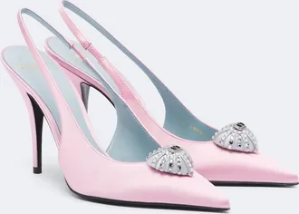 Valentino Garavani Coeur Royal satin slingback pumps