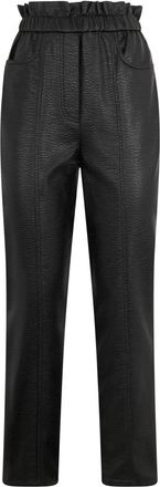 Philosophy di Lorenzo Serafini Elegante eco-leren broek met hoge taille voor een look die comfort en stijl biedt. - Dames - Straight fit broeken - Zwart - XL - Leer - Broeken