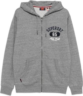 Superdry Felpa con logo ricamato e zip - Grigio