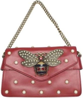 Gucci Pre-owned Vintage Schoudertas - Dames - Vintage Schoudertas - Rood - ONE Size - Leer - Vintage