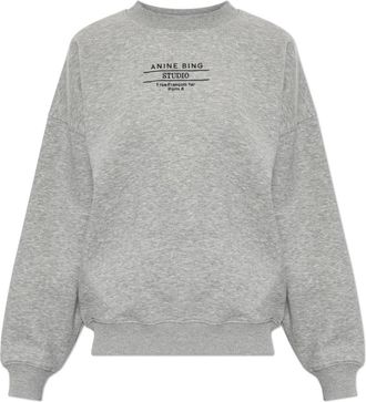 Anine Bing Miles Sweatshirt - Dames - Sweatshirts - Grijs - S - Katoen - Hoodies & sweatvesten