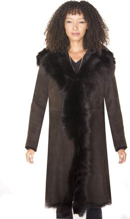 Infinity Leather Womens Toscana Sheepskin Suede Trench Coat-Rochester