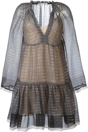 Stella McCartney Stella Mccartney Circle Star Print Silk Tiered Dress Size S