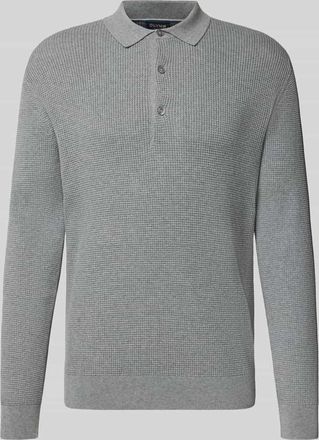 Olymp Level 5 Strickpullover mit Kentkragen in Silber, Größe XXL