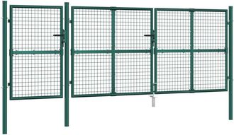 vidaXL Vidaxl - Puerta De Malla De Jard&iacute;n Acero Galvanizado Verde 400x175 Cm