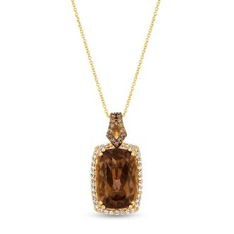 Le Vian Ladies Chocolate Quartz Necklaces set in 14K Strawberry Gold