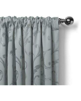 Elrene Mia Jacquard Scroll Blackout Window Curtain
