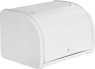 Beliani Beliani - Panera Decorativa De Hierro Con Tapa 39 X 24 X 21 Cm Blanca Caroube