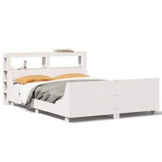 Berkfield Home Bed Frame without Mattress White 120x200 cm Solid Wood Pine | Size: Small Double