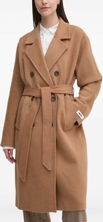 DKNY Cappotto doppiopetto con cintura - Marrone