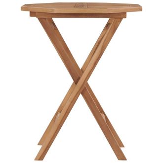 Berkfield Home Folding Garden Table 60x60x75 cm Solid Teak Wood in Brown | Size: 60 x 60 x 75 cm