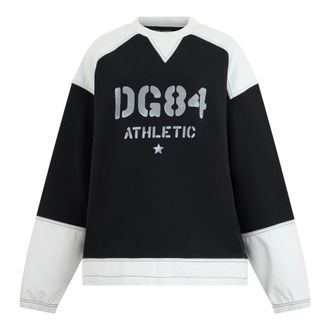 Dolce & Gabbana Sweatshirts, male, Black, Size: S Colour-block Crew-neck Sweatshirt