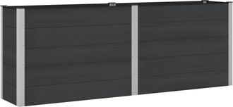 vidaXL Arriate Elevado Negro 250 X 50 X 91 Cm Wpc Y Aluminio Vidaxl