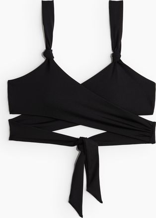 H&M Wattiertes Wickel-Bikinitop - Schwarz