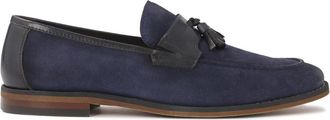 Kazar Marineblauwe su&egrave;de en gladleren loafers - Heren - Loafers - Blauw - 46 EU - Su&egrave;de - Schoenen
