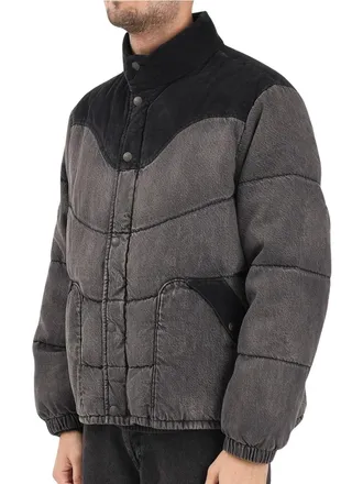 Levi's Grey/Black Padded Velvet Accent Cotton Denim Jacket