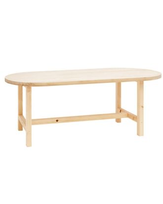 Deco Wood Mesa de comedor de madera maciza ovalada en tono natural de 160x78cm