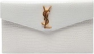 Saint Laurent Pre-owned Clutch - Dames - Vintage Clutch - Wit - ONE Size - Leer - Vintage