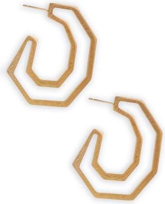 Saachi Modern Hexagon Hoop Earrings in Gold at Nordstrom Rack