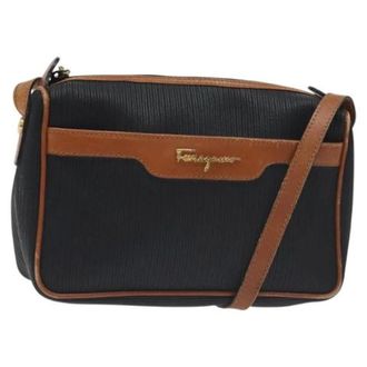 Ferragamo Tweedehands leren schoudertassen - Dames - Pre-owned - Zwart - Maat: ONE Size Leer
