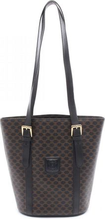 Celine Black Brown Coated Canvas Pvc Leather Tote Bag (Pre-Owned)