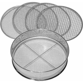 Elle 5000, Setaccio Da Giardino 5 In 1, 5 Inserti Intercambiabili &Oslash; 3, 5, 8, 10, 12 Mm, Setaccio Per Terra, Pietre, Compost, Sabbia E Ghiaia, Rotondo Da 30