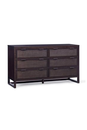 Teamson Home Hatteras Chest of Drawers 6 Drawer Bedroom Dresser in Dark Brown