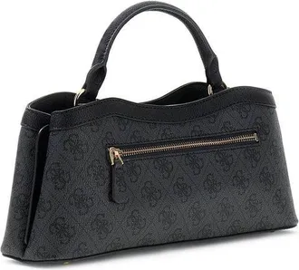 Guess Womens Satchel Bag Coal Logo Polyurethane - Satchel-Bags