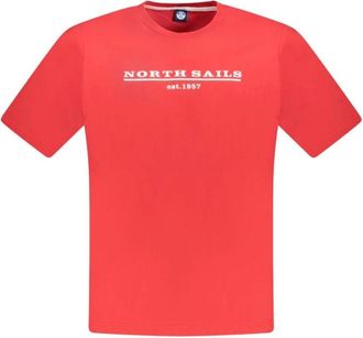 North Sails Tops, Heren, Rood, 2Xl, Katoen, Rood Katoenen T-Shirt