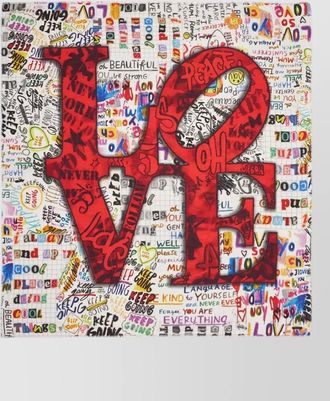 Faliero Sarti love motif stole graphic multicolored print
